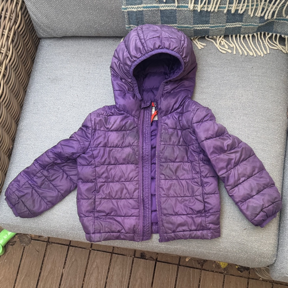 Primary Purple Kids Puffer Jacket 2T